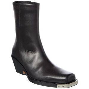 Sportmax Ausonia Leather Bootie, Black
